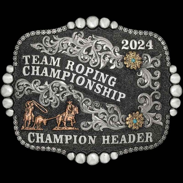 Embrace your western heritage with the Harrison Custom Belt Buckle. Built on a  german silver base with bead edge and our antique finish. Personalize this buckle design for the perfect trophy!